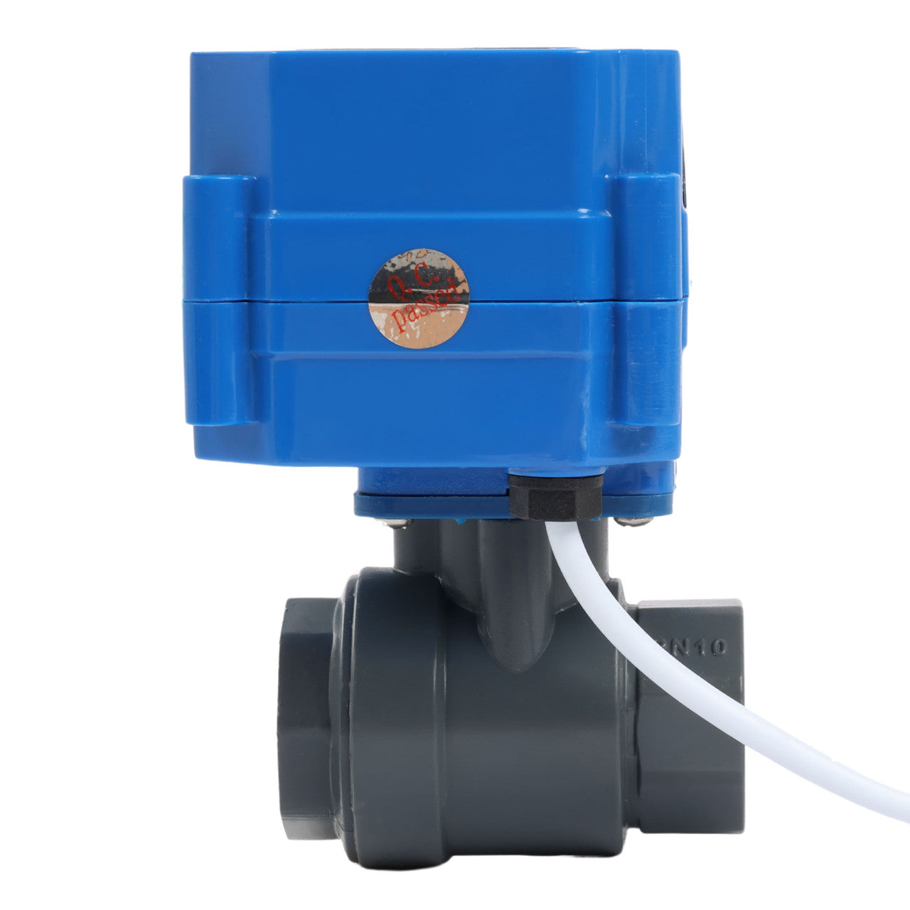 1/2" UPVC Motorized Ball Valve - 9-36V AC/DC Plastic Electrical Ball Valve with Standard Port, 2 Wire Auto Return, Normally Open