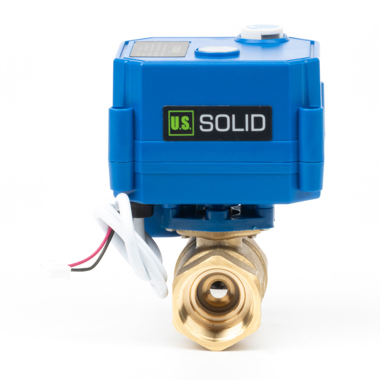 3/4" Motorized Ball Valve with Manual Function - 2 Wire Auto Return, Brass, 85-265V AC, Standard Port, Normally Closed