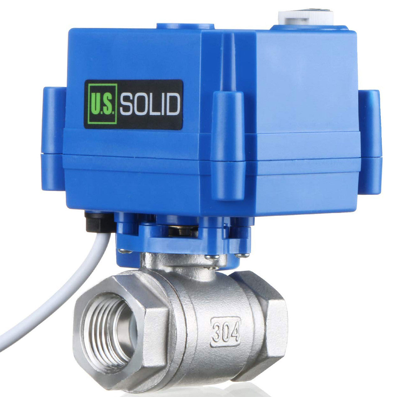 Motorized Ball Valve- 1/4" Stainless Steel Electrical Ball Valve with Manual Function, Full Port, 9-24V AC/DC and 3 Wire Setup by U.S. Solid