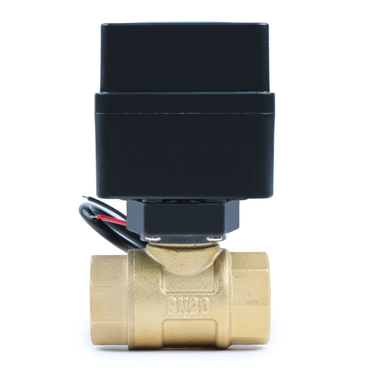 1/2" Motorized Ball Valve - Brass Electric Ball Valve with 3 Indicator Lights - 2 Wire Auto Return, Normally Closed, 9-36V AC/DC by U.S. Solid