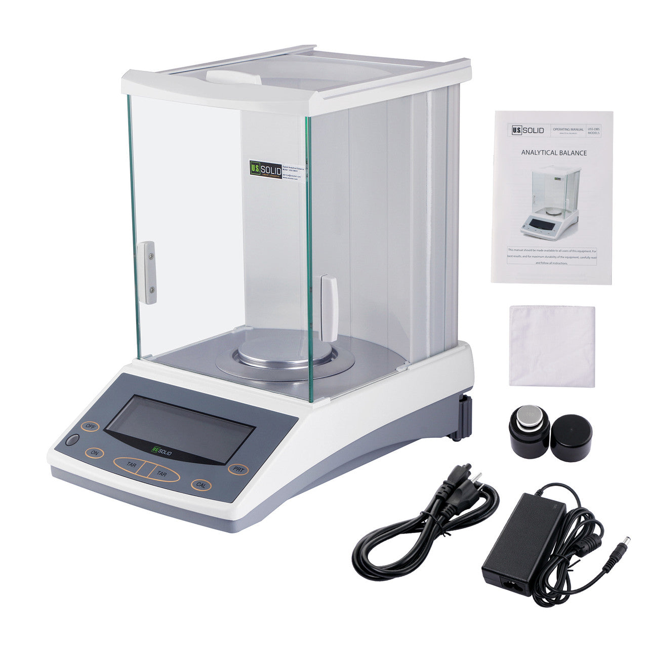 U.S. Solid 110 x 0.0001g Analytical Balance, 0.1 mg Lab Balance Digital Precision Scale, Suitable for Powder Types, 3 units