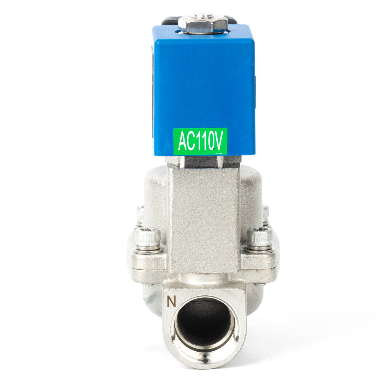 High Pressure Solenoid Valve - 3/4" Stainless Steel 100 bar, 110V AC High-Pressure High-Temperature Resistance Solenoid Valve, 248℉