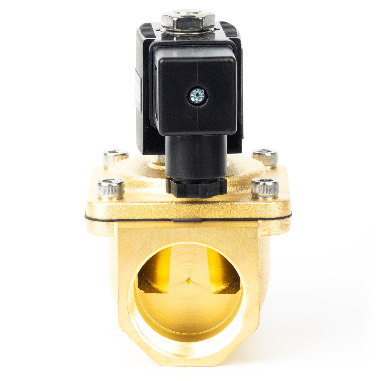 1-1/4" Solenoid Valve - Brass 12V DC Normally Closed with Viton Seal, Junction Box Type