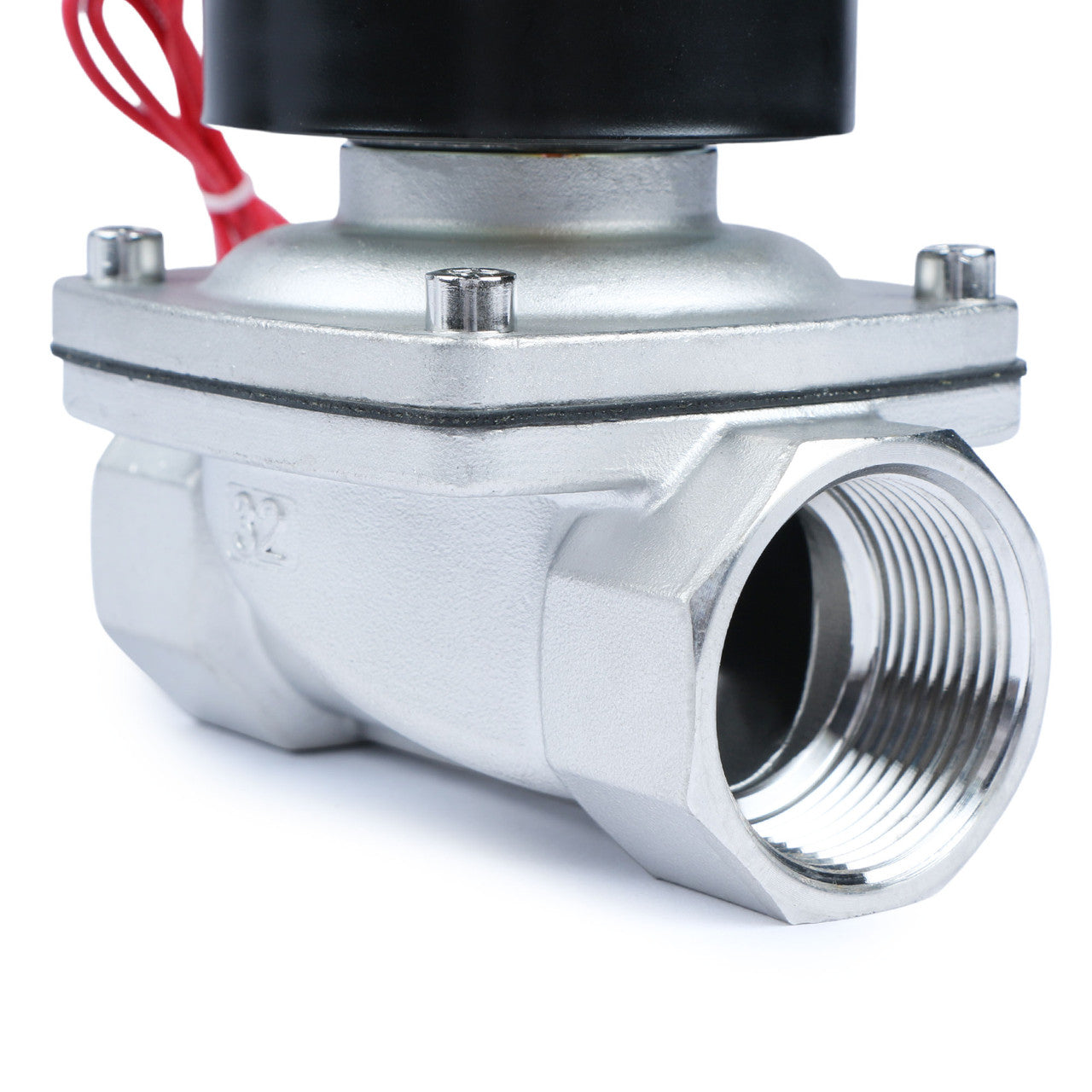 1-1/4" Solenoid Valve - Stainless Steel 12V DC Normally Open Electric Solenoid Valve, Viton Seal