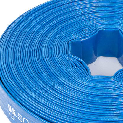 Selang PVC Pipih Bertulang 1,5" x 100 kaki - Dinding 1,2mm, 4 Penjepit Selang (Tanpa Fitting)