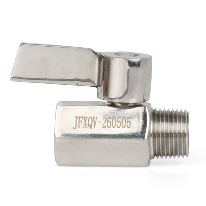 3/8" Mini Küresel Vana 304 Paslanmaz Çelik Dişi × Erkek Dişli 2 Adet