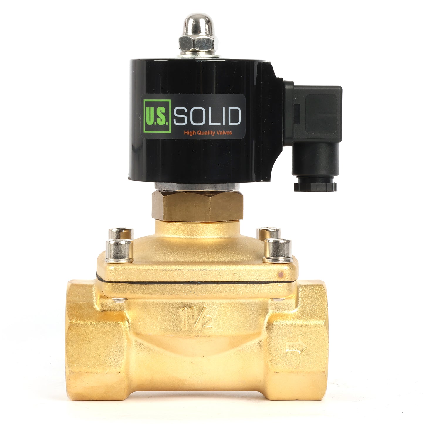 U.S. Solid Magnetventil – 1-1/2" 12 V DC, elektrisches Magnetventil aus Messing, normalerweise offen, VITON-Dichtung