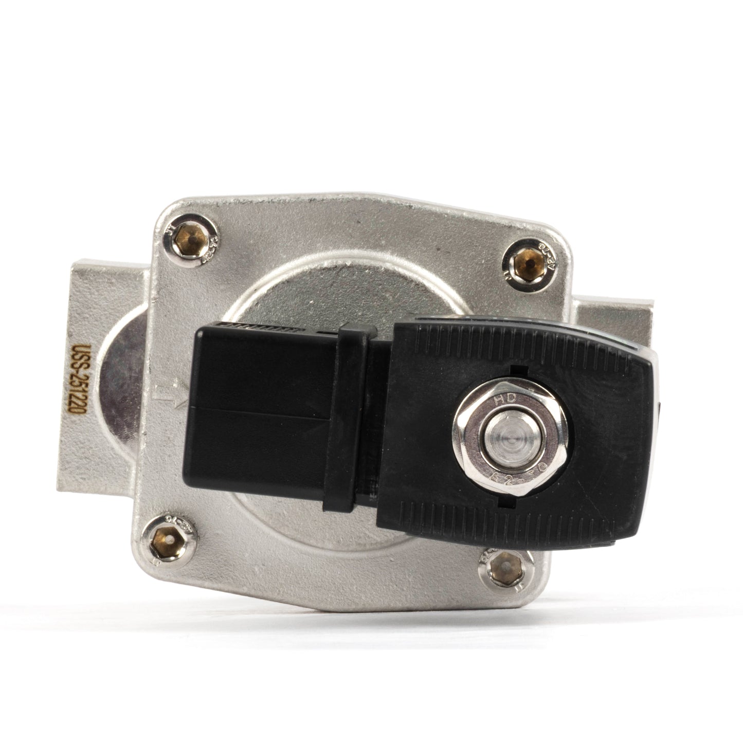 Válvula solenoide de 1" em aço inoxidável - 110V/220V AC, normalmente fechada, 4,4-232 PSI, com vedação em VITON.