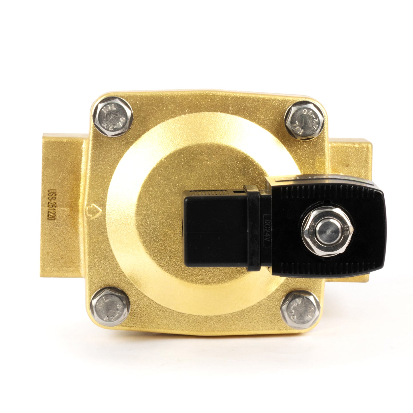 1-1/4" messing magnetventil - 24V DC, normalt lukket, 4,4-232 PSI, VITON pakning