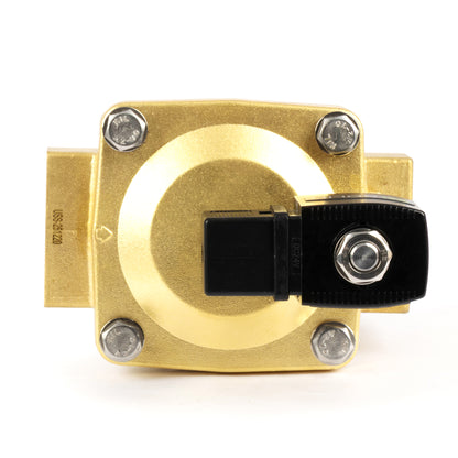 1-1/4" messing magnetventil - 24V DC, normalt lukket, 4,4-232 PSI, VITON pakning