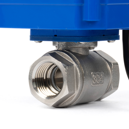 U.S. Solid 1/2" Μηχανοκίνητη σφαιρική βαλβίδα, 110VAC, ανοξείδωτο ατσάλι, αυτόματη επιστροφή, κανονικά κλειστό, με βύσμα ΗΠΑ