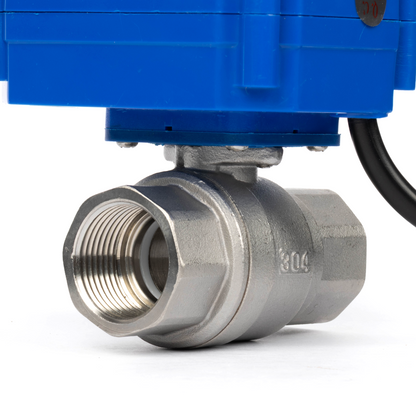 U.S. Solid 3/4" Μηχανοκίνητη σφαιρική βαλβίδα, 110VAC, ανοξείδωτο ατσάλι, αυτόματη επιστροφή, κανονικά κλειστό, με βύσμα ΗΠΑ