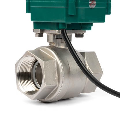 U.S. Solid 1-1/2" Μηχανοκίνητη σφαιρική βαλβίδα, 110VAC, ανοξείδωτο ατσάλι, αυτόματη επιστροφή, κανονικά κλειστό, με βύσμα ΗΠΑ