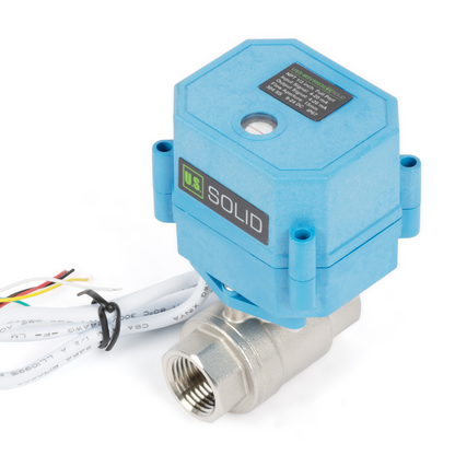 Injap Bola Bermotor Berkadar 1/2" - Keluli Tahan Karat, DC 9–24V, 5-Wayar dengan Penunjuk Kedudukan, IP67, Port Penuh