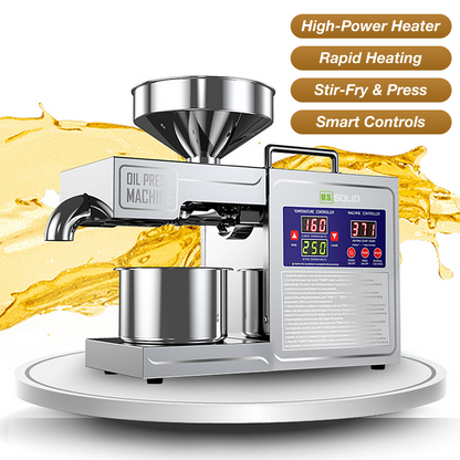Presse à huile automatique pour extraction d'huile de graines chaudes ou froides, usage domestique