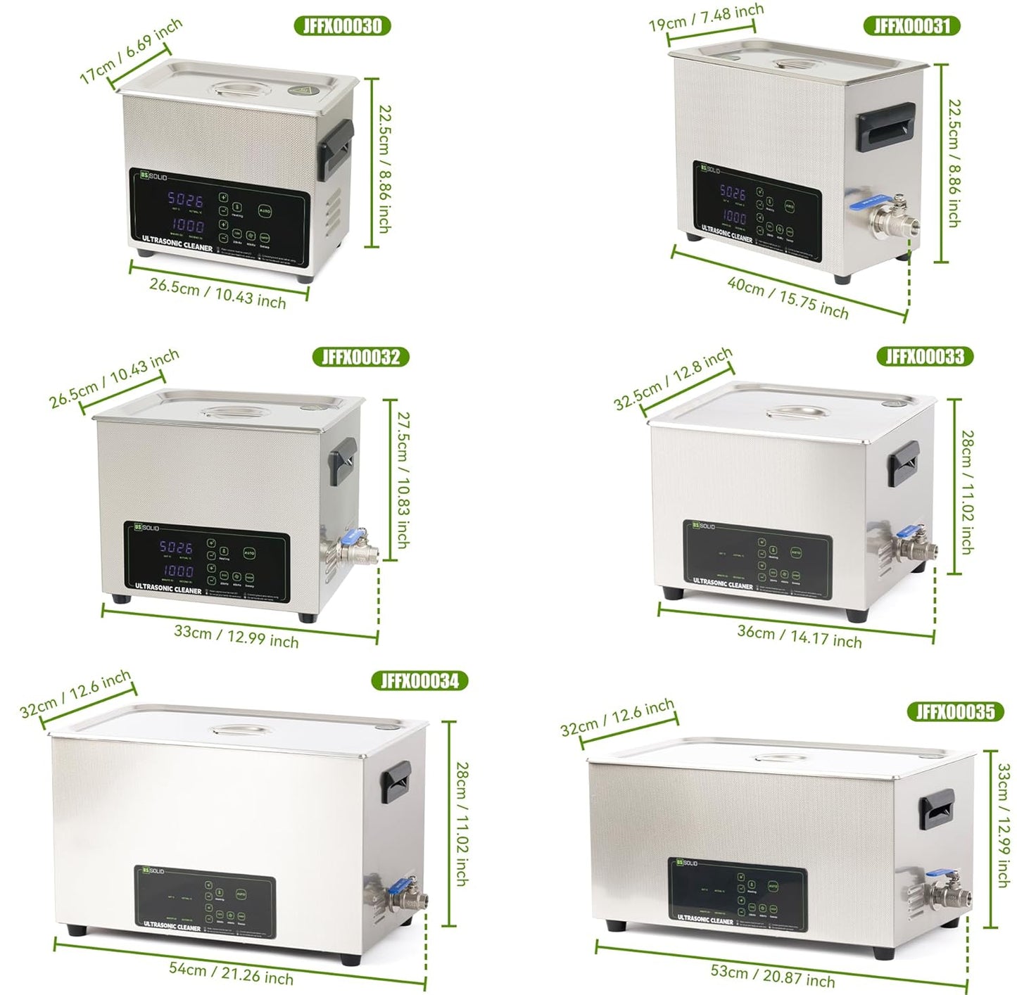 Limpador ultrassônico de dupla frequência de 30 L - 28/40 kHz, digital com aquecedor, temporizador e função de desgaseificação