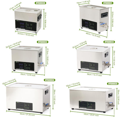 Limpador ultrassônico de dupla frequência de 30 L - 28/40 kHz, digital com aquecedor, temporizador e função de desgaseificação