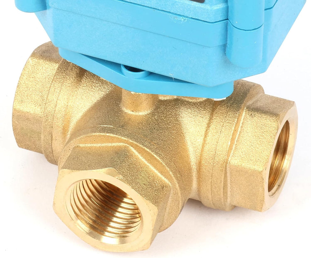 Vanne à Billes Motorisée 3 Voies DN15 G1/2 220V – Valve Électrique Laiton Avec Hystérésis Pour Chauffage Climatisation