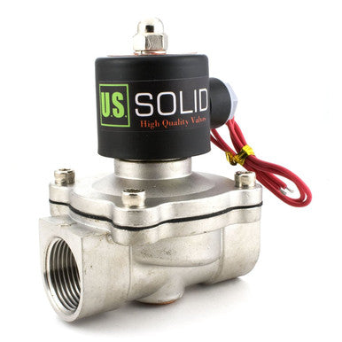 U.S. Solid Electric Solenoid Valve- 1" 24V AC Solenoid Valve Stainless Steel Body Normally Closed, VITON SEAL