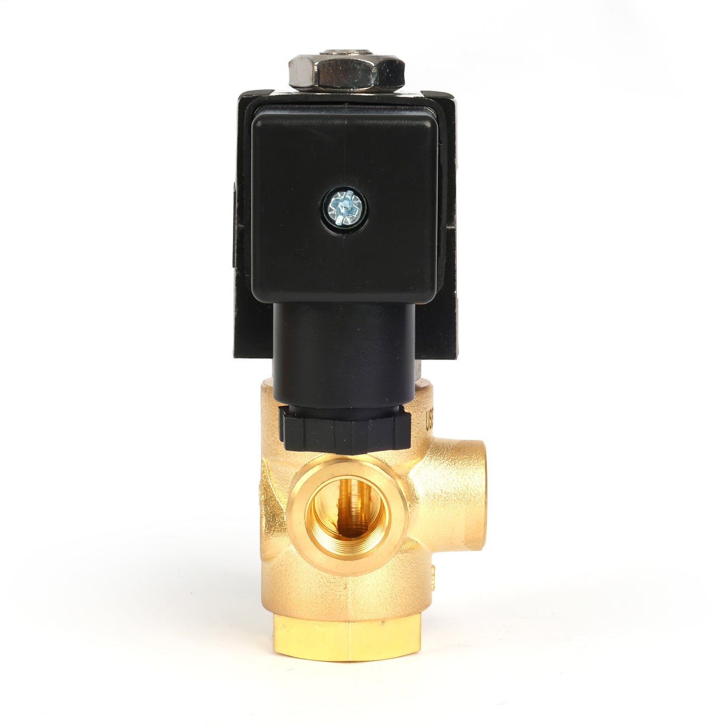 1/4" messinkinen 3-tie solenoidiventtiili - 12 V DC 2 asentoa