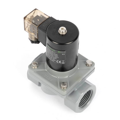 Korozyona Dayanıklı Solenoid Vana - 1" CPVC, 12V DC, Normalde Kapalı, VITON Conta