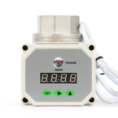 1" Motorized Ball Valve with Timer, Auto-Return Fail Safe & Power-Off Memory, 2-Way 304SS Electric Actuator, IP67, AC/DC 9-24V