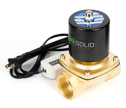 Brass Solenoid Valve 1-1/4" - 110V AC Smart Wi-Fi APP-Controlled Normally Closed