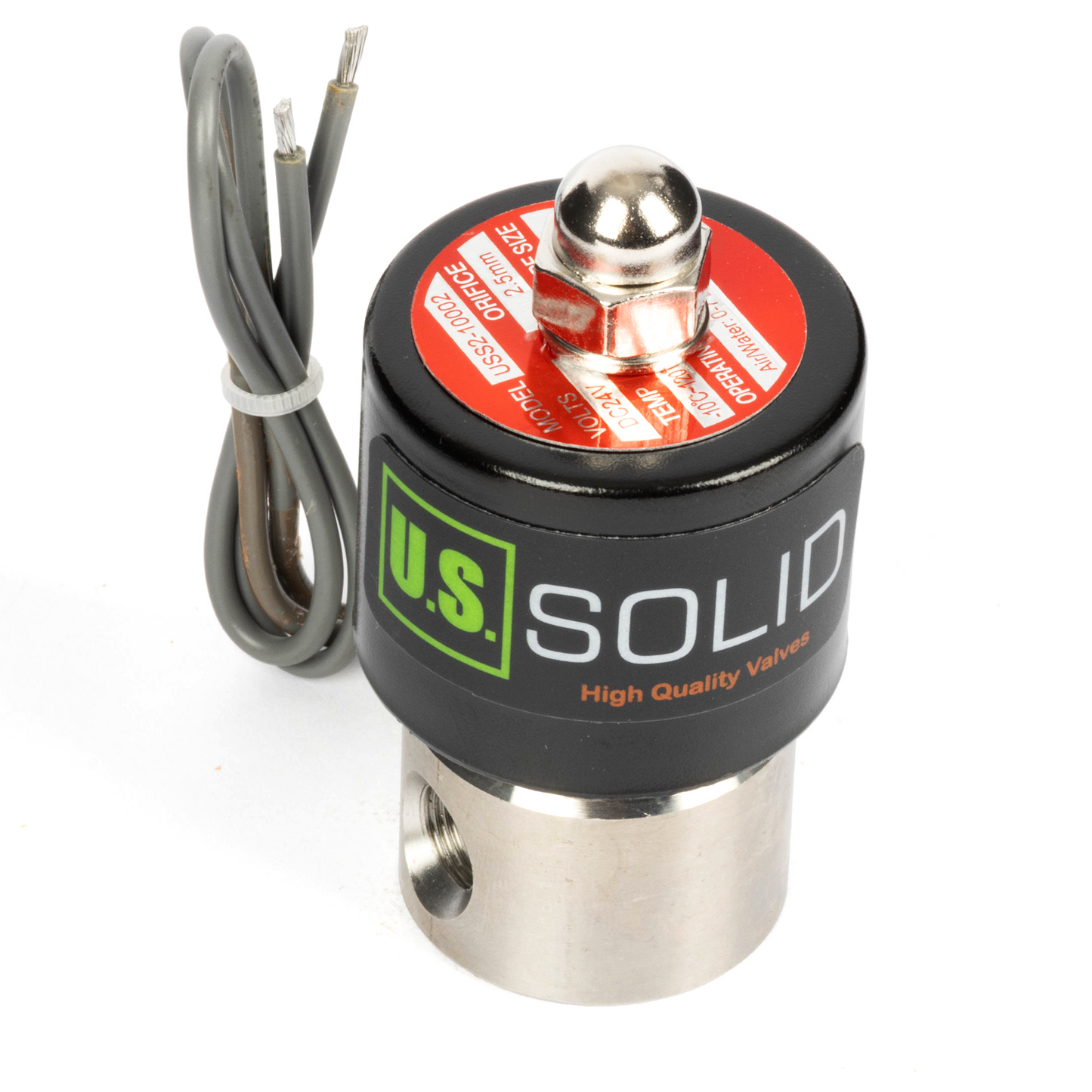 1/8" Stainless Steel Solenoid Valve - 24V DC Normally Closed, Viton Seal