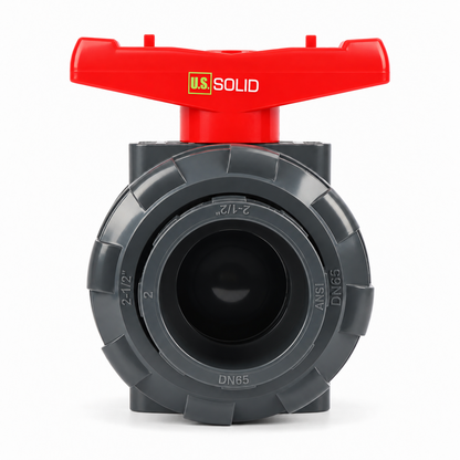 2-1/2" PVC True Union Ball Valve, Full Port, Slip Socket, Schedule 40 and 80 Compatible, 150 psi, PTFE Seat, EPDM O-Ring