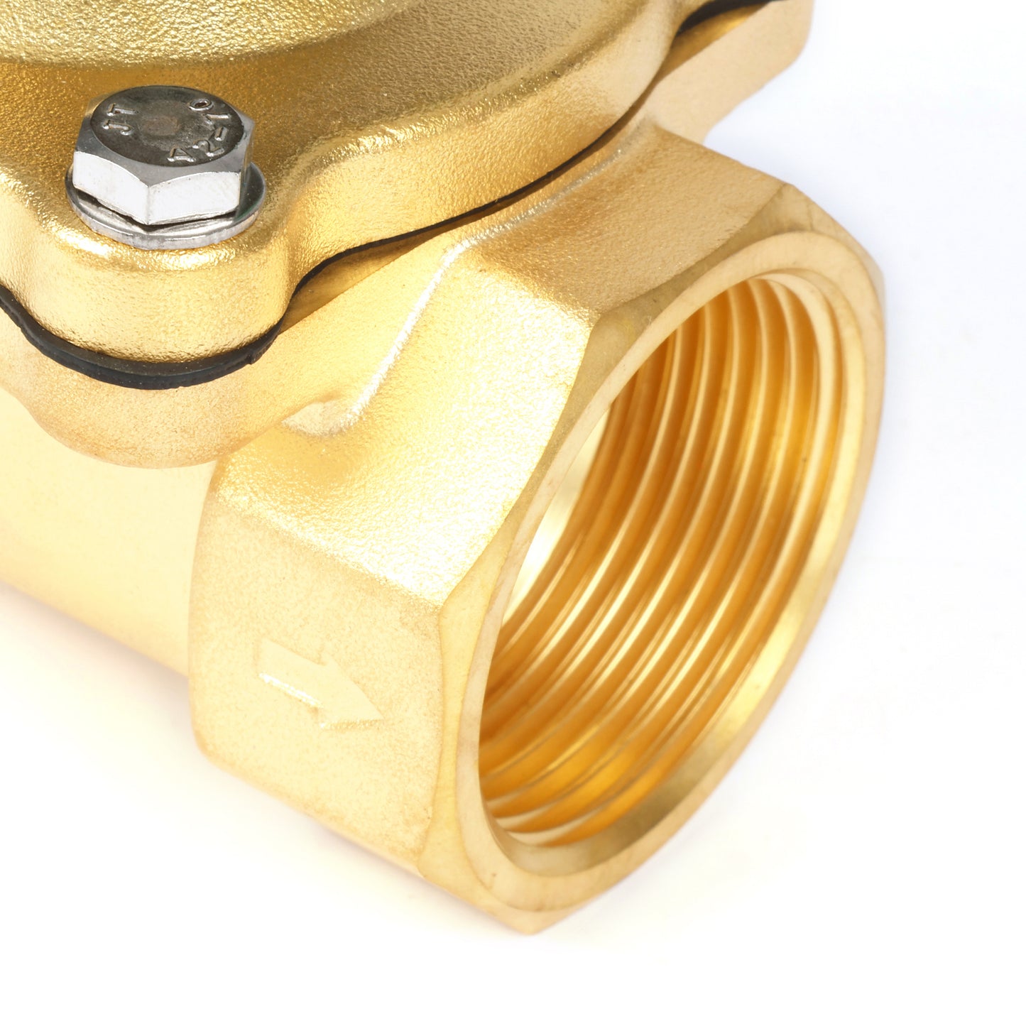 Injap Solenoid Loyang 1-1/4" - 110V/220V AC, Biasanya Tertutup, 145 PSI, VITON