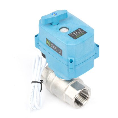 1" Quick-Release Motorized Ball Valve - 304 Stainless Steel, DC12~24V/AC24V, 2-Wire Auto-Return with Manual Override, IP67