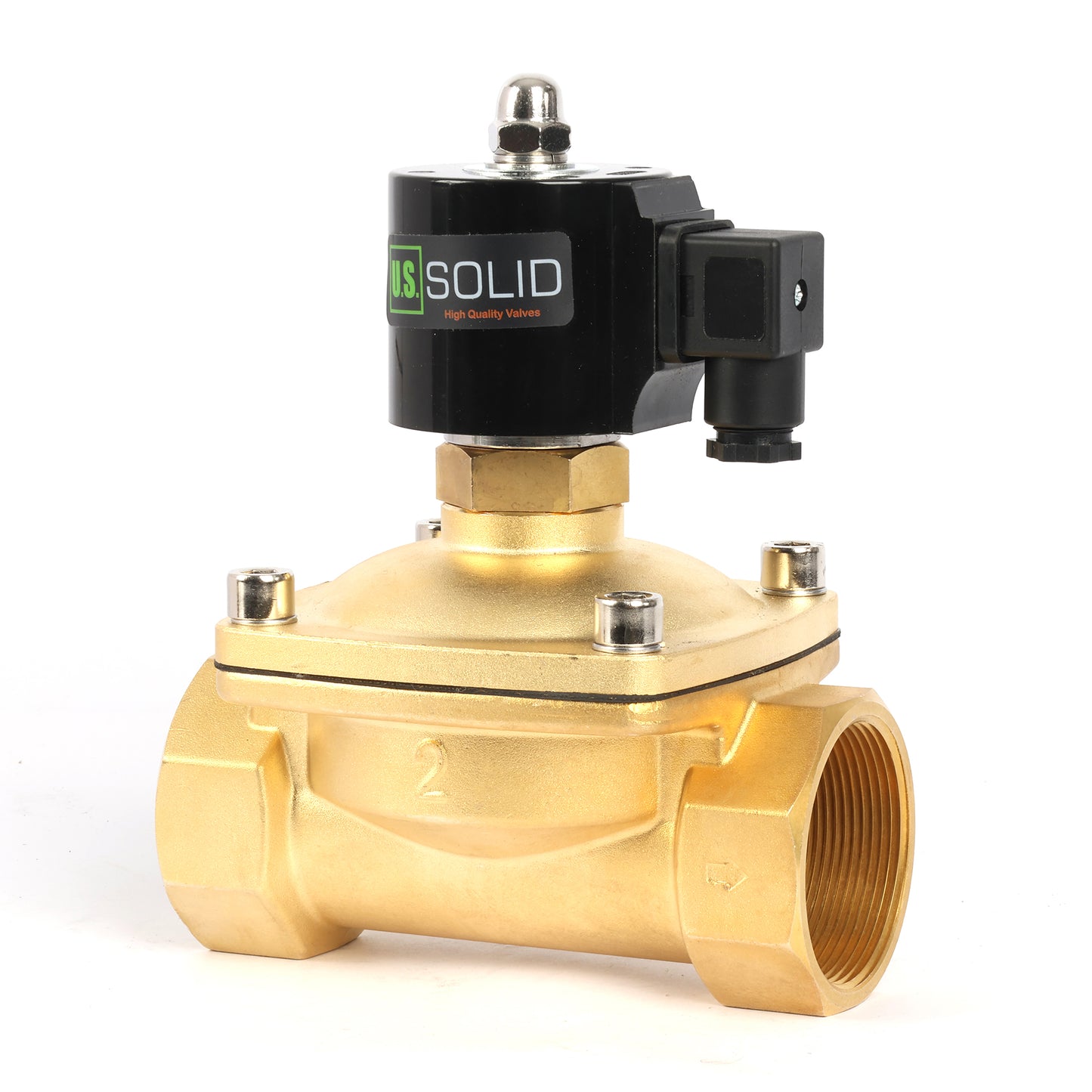 صمام الملف اللولبي الأمريكي الصلب مقاس 2 بوصة - صمام الملف اللولبي 110 فولت تيار متردد، جسم نحاسي، مغلق عادةً، مانع تسرب فيتون 