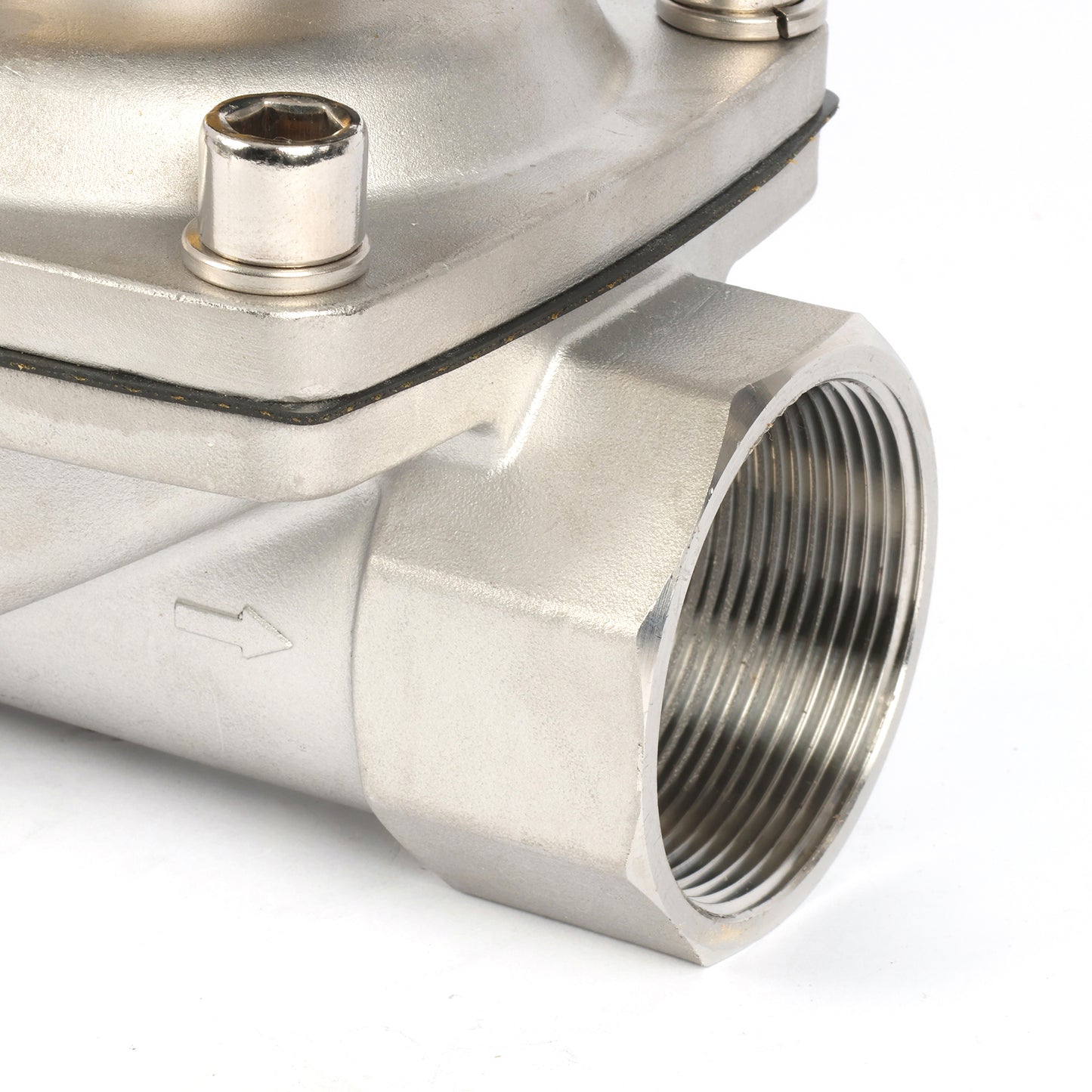 2"-Magnetventil – Elektrisches Magnetventil aus Edelstahl, 110 V Wechselstrom, normalerweise offen, Viton-Dichtung