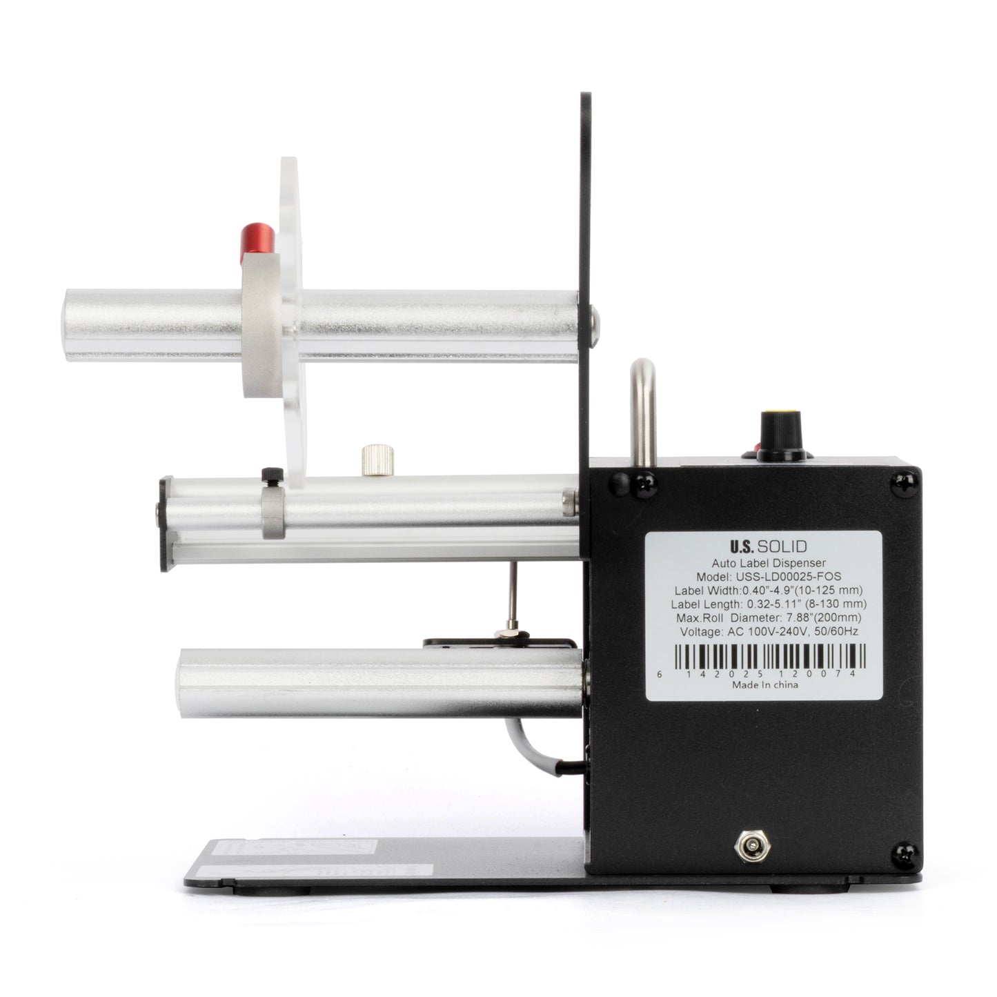 Automatische labeldispenser – 0-9999 teller, hoge snelheid voor transparante en ondoorzichtige stickerrollen van 12,4 cm breed