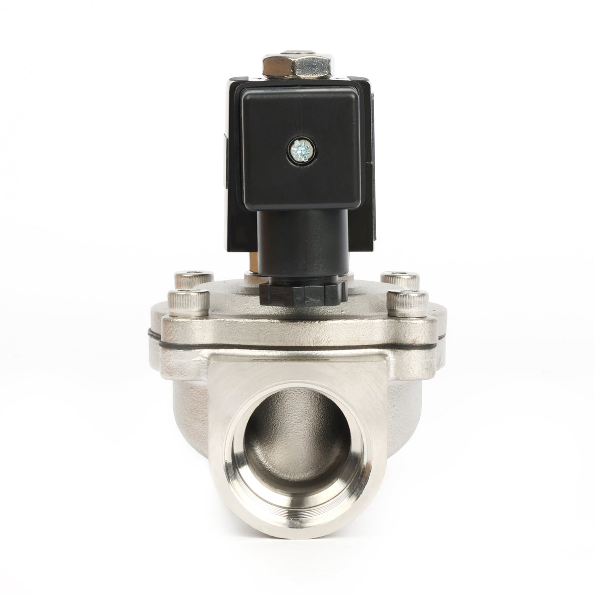 Katup Solenoid Elektrik Stainless Steel 1" - 12V DC, Normally Closed, 145 PSI, VITON