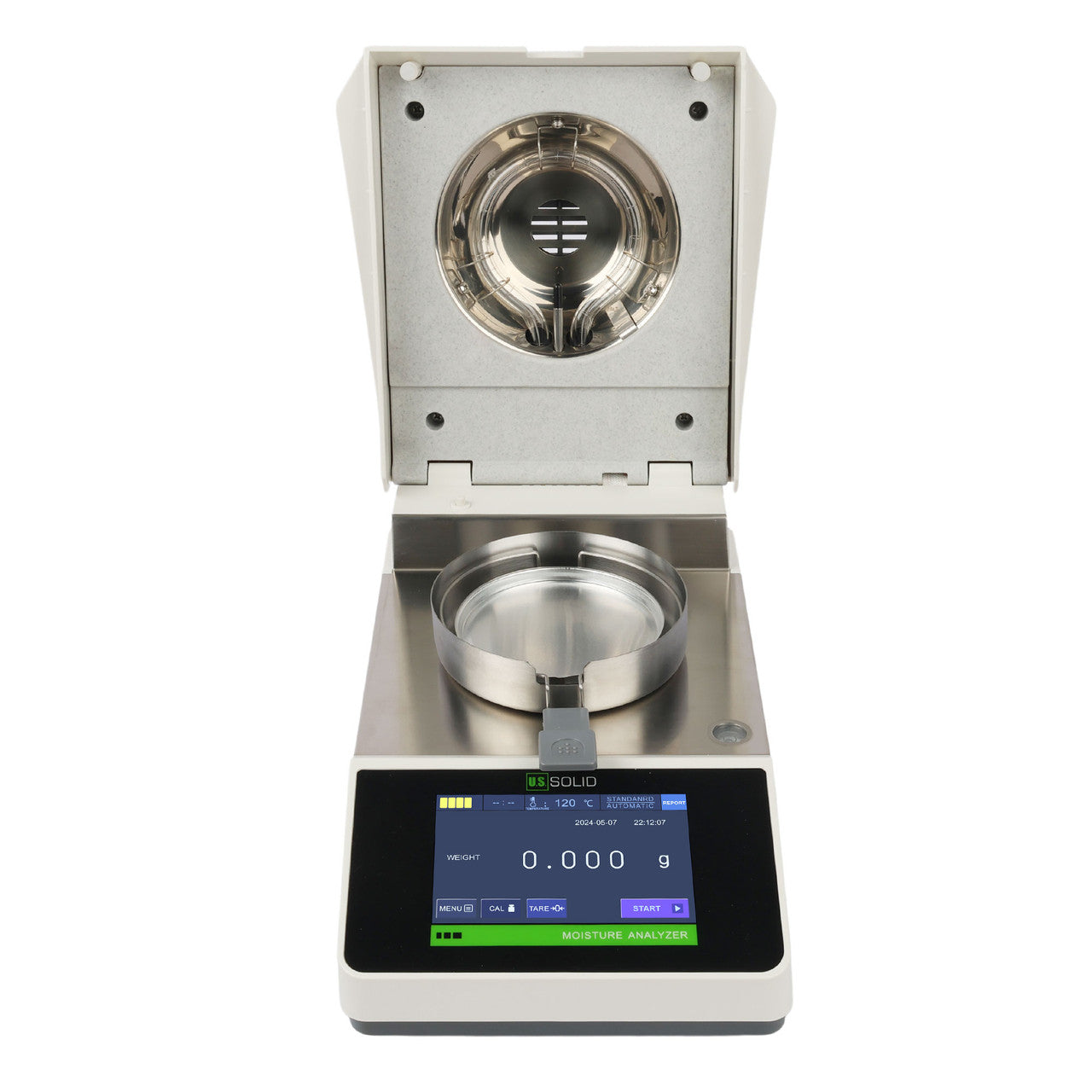 Moisture Analyzer - 0.01 g, 0.1% Readability Moisture Balance, 5-inch Touch Screen, 110 g Capacity