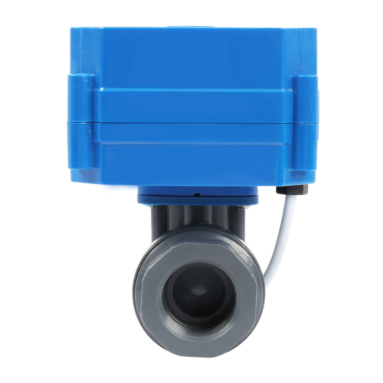 3/4" UPVC Motorized Ball Valve - 110V AC Plastic Electrical Ball Valve with Standard Port, 2 Wire Auto Return, Normally Closed