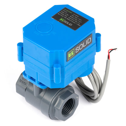 1/2" UPVC Motorized Ball Valve - 110V AC Plastic Electrical Ball Valve with Full Port, 2 Wire Auto Return, Normally Closed