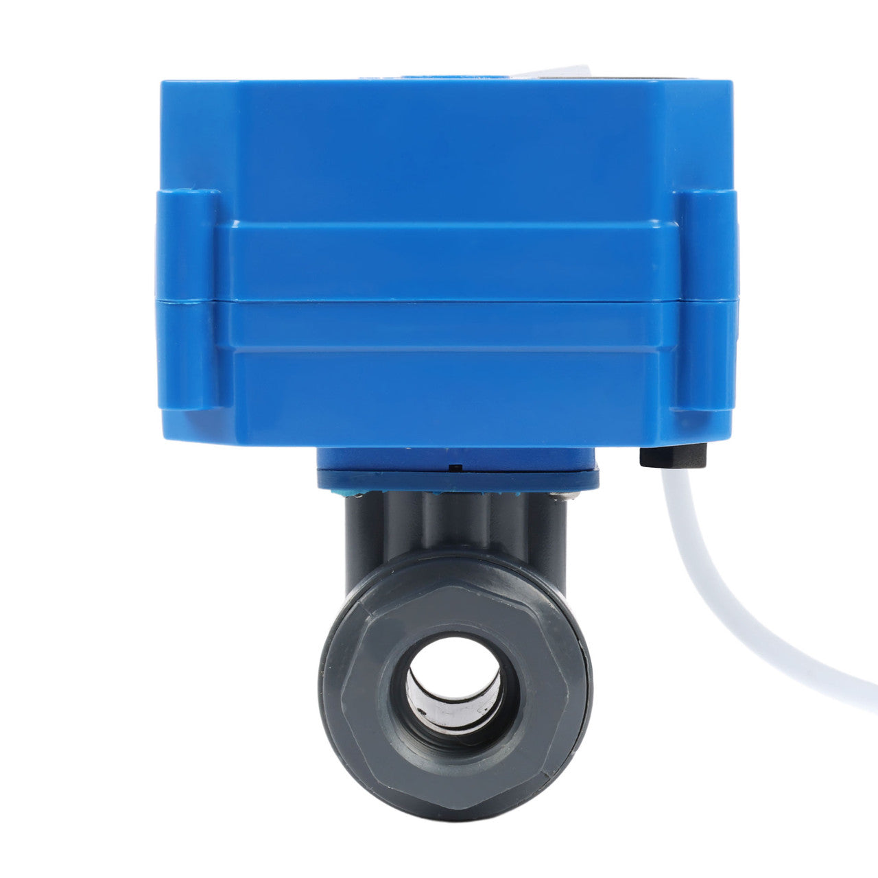 1/2" UPVC Motorized Ball Valve - 9-36V AC/DC Plastic Electrical Ball Valve with Standard Port, 2 Wire Auto Return, Normally Open