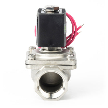 Válvula solenoide de 1" - Acero inoxidable 12 V CC Normalmente cerrada con sello de Viton