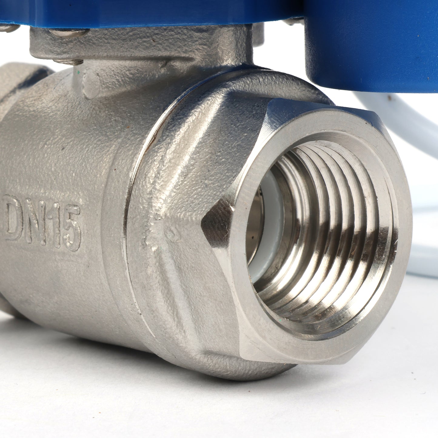 Motorized Ball Valve- 1/2" Stainless Steel Ball Valve with Manual Function, Full Port, 9-24V AC/DC and 2 Wire Auto Return Setup, Normally Open