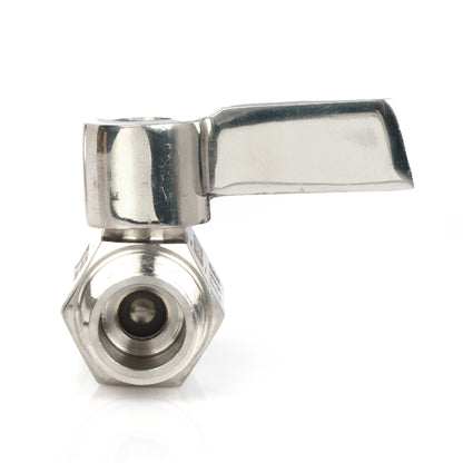 3/8" Mini Küresel Vana 304 Paslanmaz Çelik Dişi × Erkek Dişli 2 Adet
