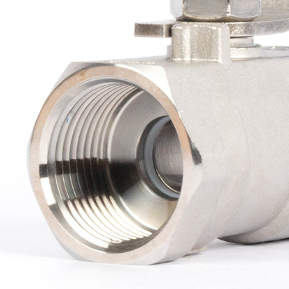 Valvola a sfera da 1/2" - Valvola a sfera femmina in acciaio inossidabile 316, passaggio completo