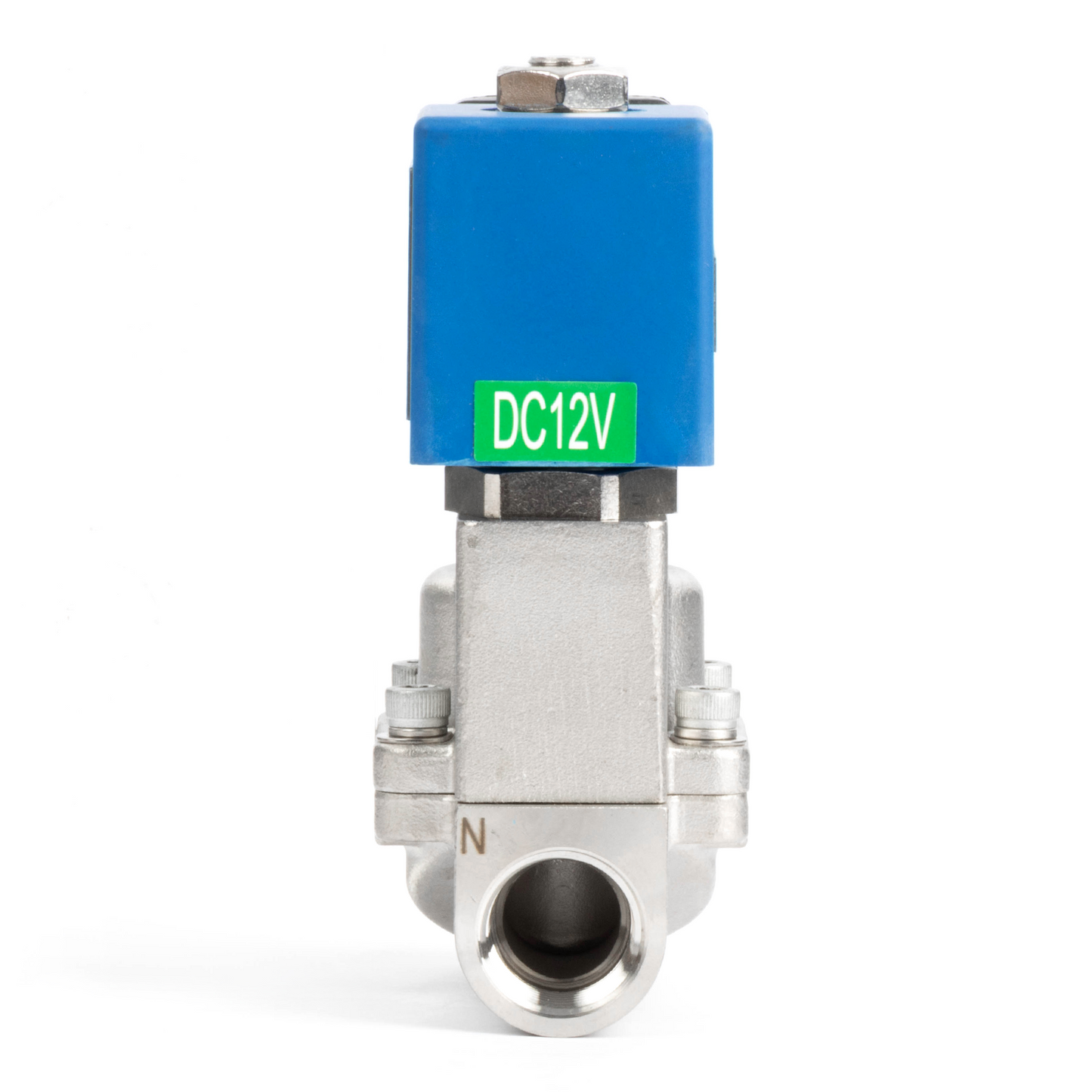 1/2" High Pressure Solenoid Valve - 0-50 bar Stainless Steel, 12V DC High-Pressure High-Temperature Solenoid Valve, 248°F, Viton Seal, Normally Closed