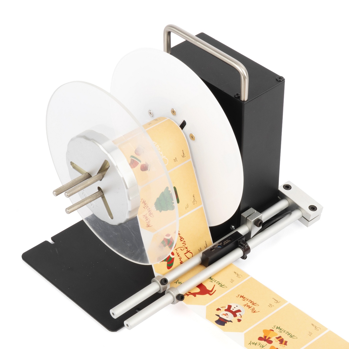 เครื่องม้วนฉลากอัตโนมัติ – ตัวนับ 0-9999, แกน 1-3 นิ้ว, ความกว้าง 5.5 นิ้ว