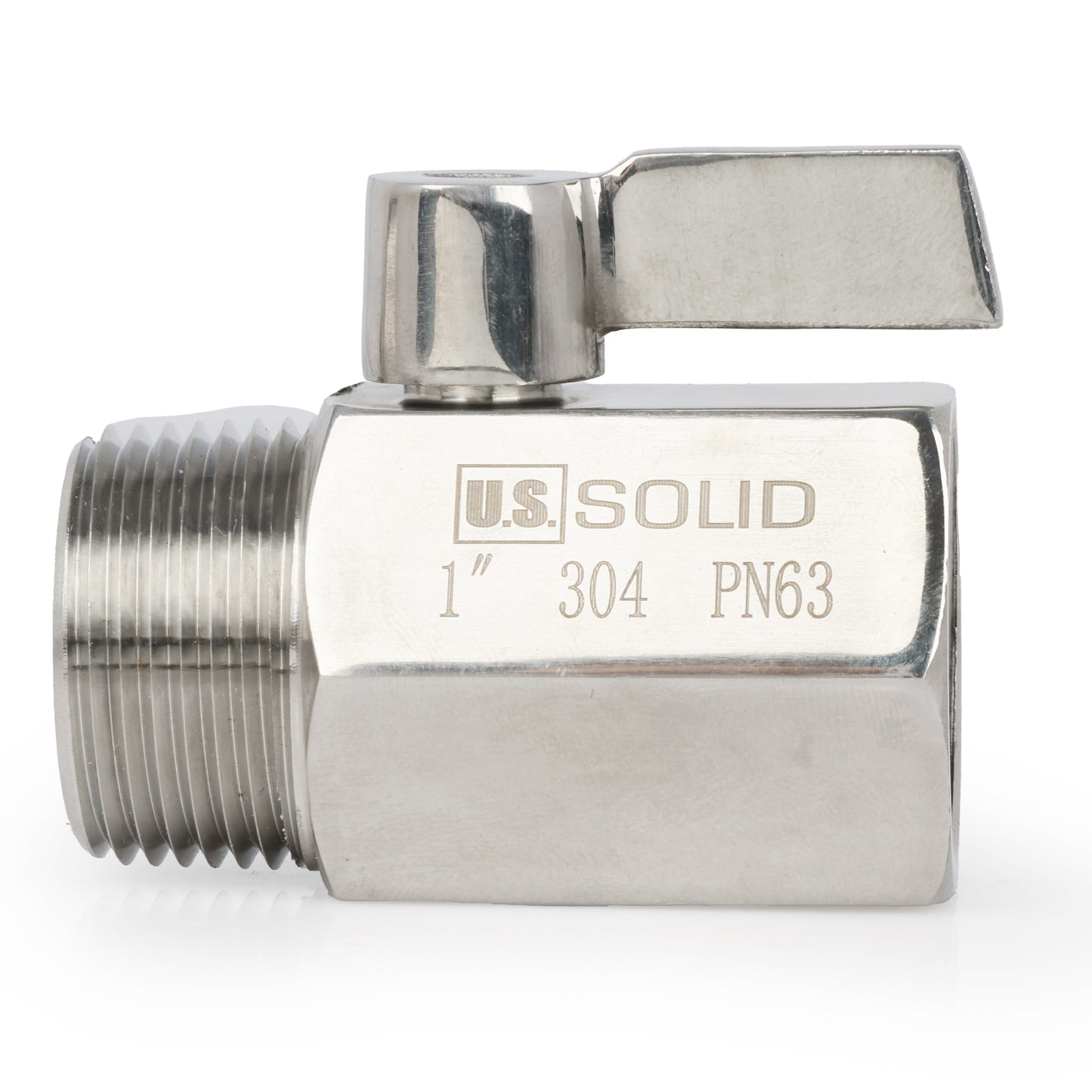 U.S. Solid 2 stk. 1/4" minikuleventil 304 rustfritt stål hunn × hann NPT gjenger