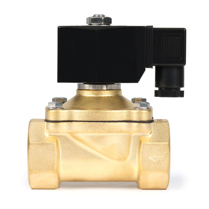 Injap Solenoid Loyang 1-1/4" - 110V/220V AC, Biasanya Tertutup, 145 PSI, VITON