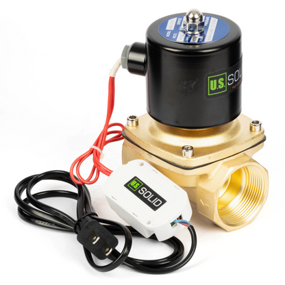 Brass Solenoid Valve 1-1/2" - 110V AC Smart Wi-Fi APP-Controlled Normally Closed