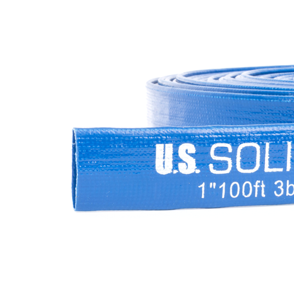 1" x 100 ft Verstärkter PVC-Flachschlauch - 1,2 mm Wandstärke, 4 Schlauchschellen (ohne Anschlüsse)