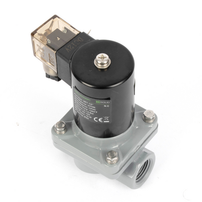 Korozyona Dayanıklı Solenoid Vana - 1/2" CPVC, 12V DC, Normalde Kapalı, VITON Conta